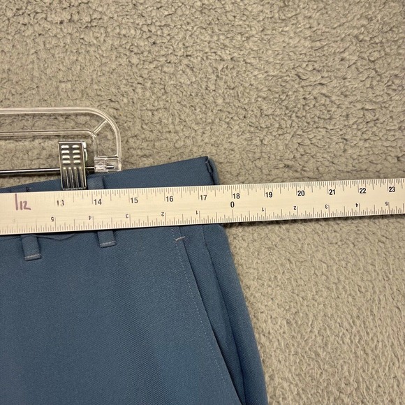 Vintage 70s Dress Slacks Men's 34x30 Blue Straight Leg Rockabilly Pockets Talon - Picture 3 of 10